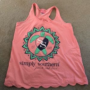 Simply Southern Tank Top with Turtle emblem